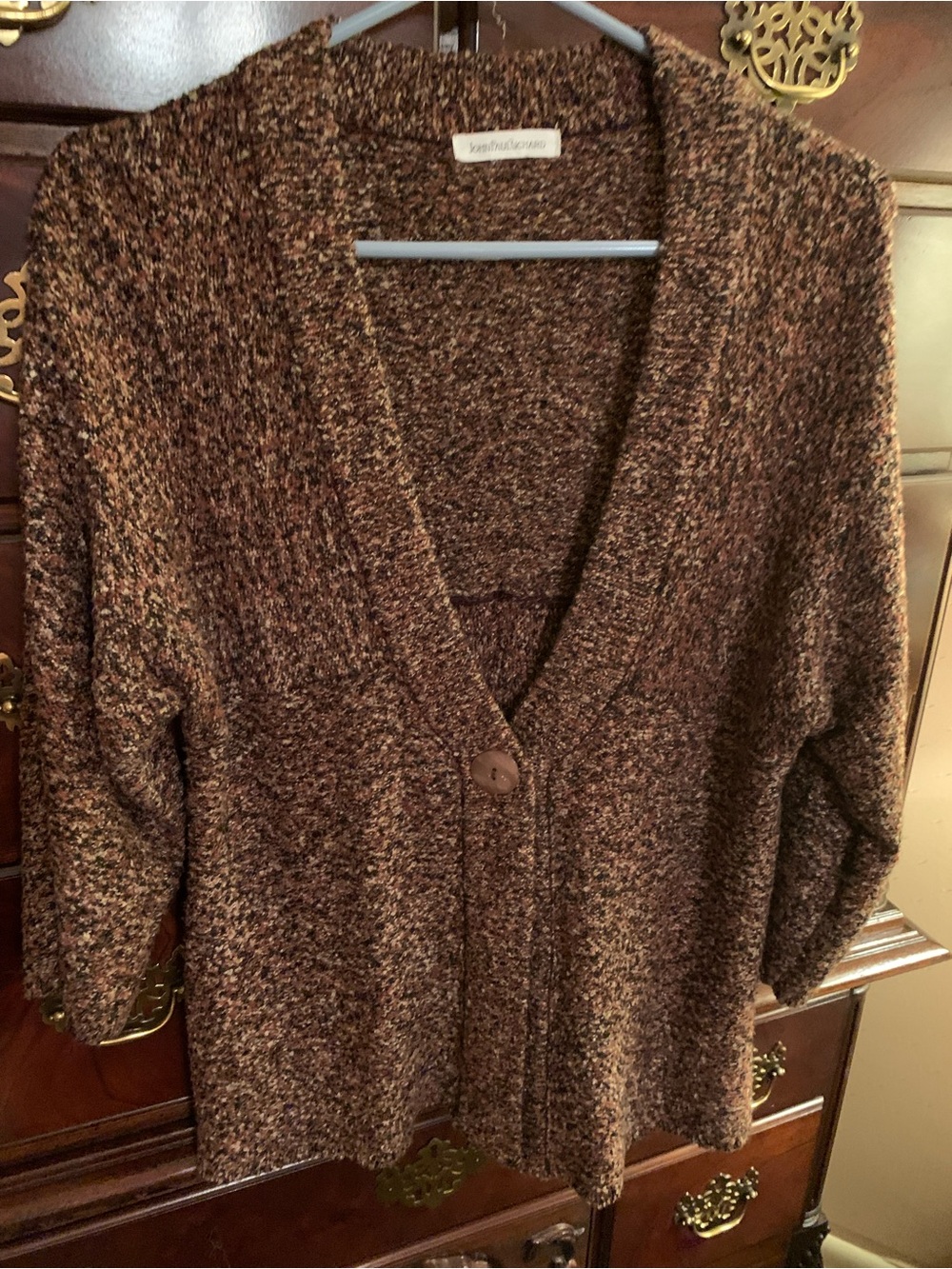 JohnPaulRichard Marled Brown V-Neck Button Cardigan